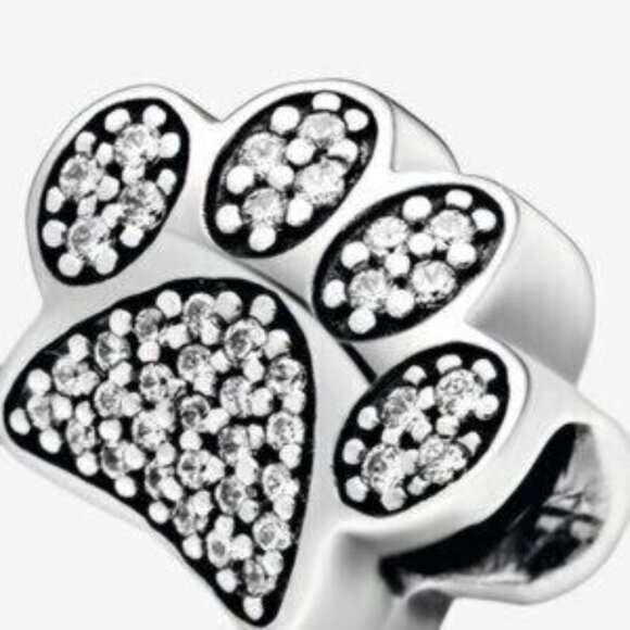 Pandora Sparkling Paw Print Charm - Picture 3 of 5